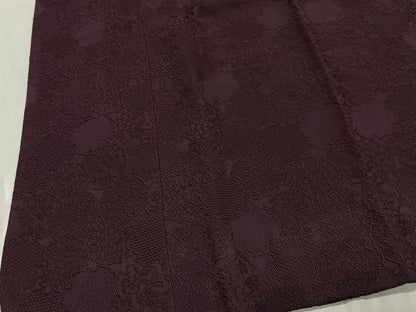 平和屋着物∞道行コート　吉祥雪輪地紋　紫紺色　ロング丈　正絹　逸品　CABG3708ua