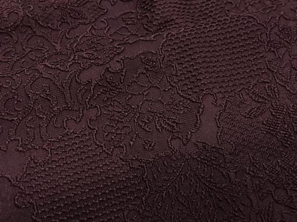 平和屋着物∞道行コート　吉祥雪輪地紋　紫紺色　ロング丈　正絹　逸品　CABG3708ua