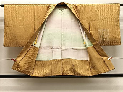 平和屋着物∞銀座　志ま亀　羽織　草花文　金彩　たとう紙付き　正絹　逸品　未使用　CABG3711ua