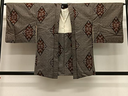 平和屋着物∞本場大島紬　龍郷絣　羽織　正絹　逸品　CABG3712ua
