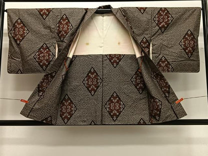 平和屋着物∞本場大島紬　龍郷絣　羽織　正絹　逸品　CABG3712ua