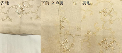 平和屋着物∞和装コート　単衣　総刺繍　花唐草文　正絹　逸品　CABG3714ua