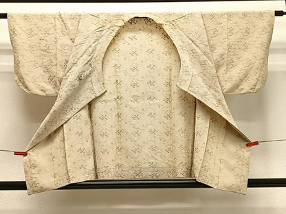 平和屋着物∞和装コート　単衣　総刺繍　花唐草文　正絹　逸品　CABG3714ua