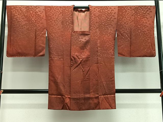 平和屋着物＃道行コート　舞蝶地紋　暈し染め　ロング丈　正絹　逸品　未使用　CABG3721ua