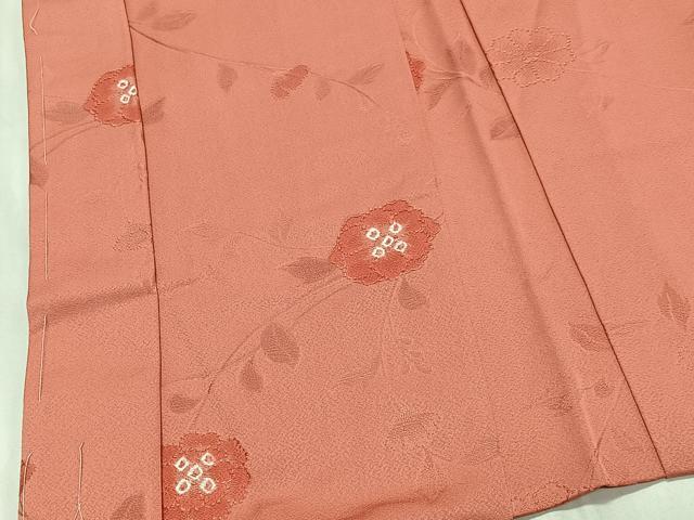 平和屋着物＃羽織　地紋起こし　枝花文　正絹　逸品　未使用　CABG3723ua