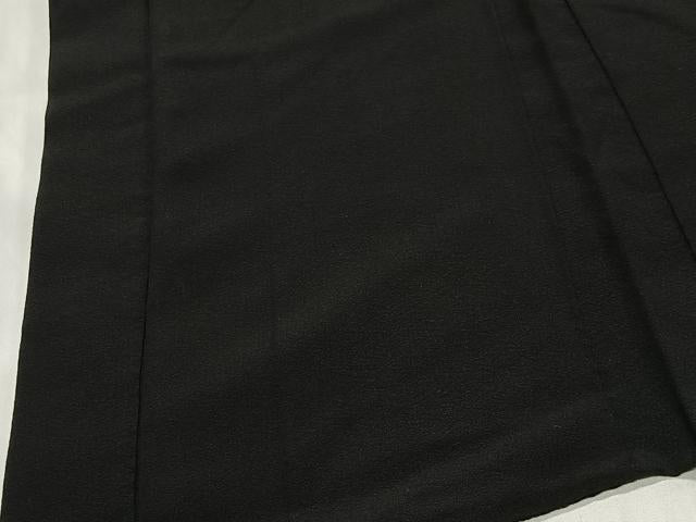 平和屋着物＃羽織　寿光織　草花文　黒地　金糸　正絹　逸品　CABG3725ua