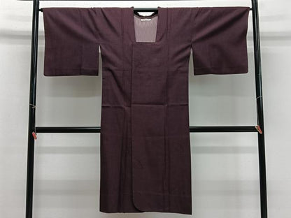 平和屋着物＃道行コート　雨コート　単衣　地紙重ね文　似せ紫色　ロング丈　三越扱い　正絹　逸品　CABG3728ua