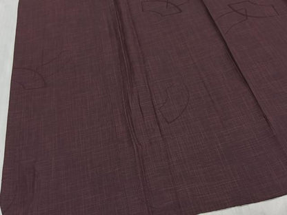 平和屋着物＃道行コート　雨コート　単衣　地紙重ね文　似せ紫色　ロング丈　三越扱い　正絹　逸品　CABG3728ua