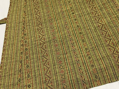 平和屋着物＃道中着　紬地　間道　正絹　逸品　CABG3731ua