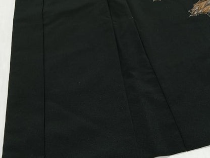 平和屋着物＃羽織　風景文　黒地　金銀彩　洗える着物　CABG3738ua