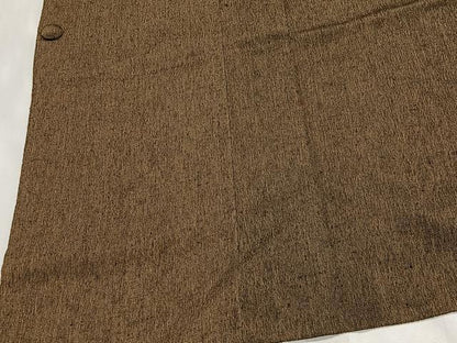 平和屋着物＃道行コート　紬地　黄枯茶色　正絹　逸品　CABG3741ua