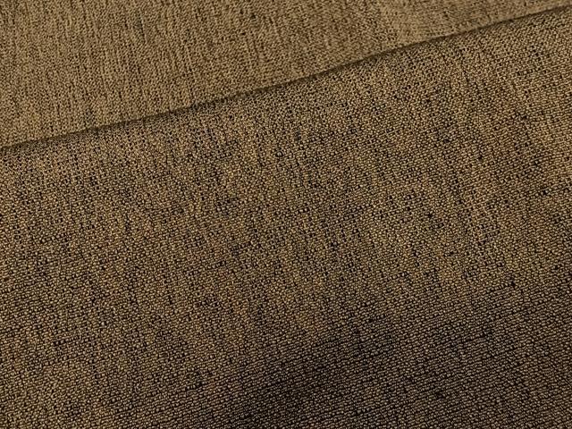 平和屋着物＃道行コート　紬地　黄枯茶色　正絹　逸品　CABG3741ua