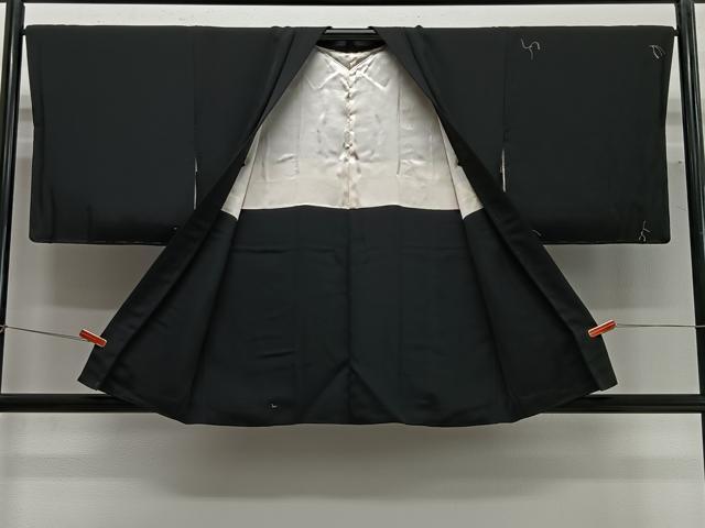 平和屋着物＃中国三大刺繍　相良刺繍　総刺繍　羽織　絵巻吉祥文　黒地　正絹　逸品　未使用　CABG3746ua