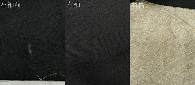 平和屋着物＃羽織　総刺繍　草花文　黒地　正絹　逸品　CABG3747ua