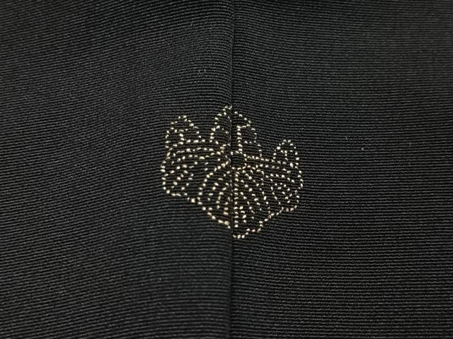 平和屋着物＃羽織　総刺繍　草花文　黒地　正絹　逸品　CABG3747ua