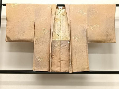 平和屋着物＃羽織　花鳥文　たたき染め　正絹　逸品　CABG3748ua
