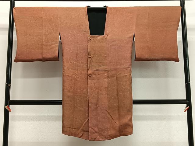 平和屋着物＃道行コート　リバーシブル　霞文　暈し染め　ロング丈　正絹　逸品　CABG3751ua