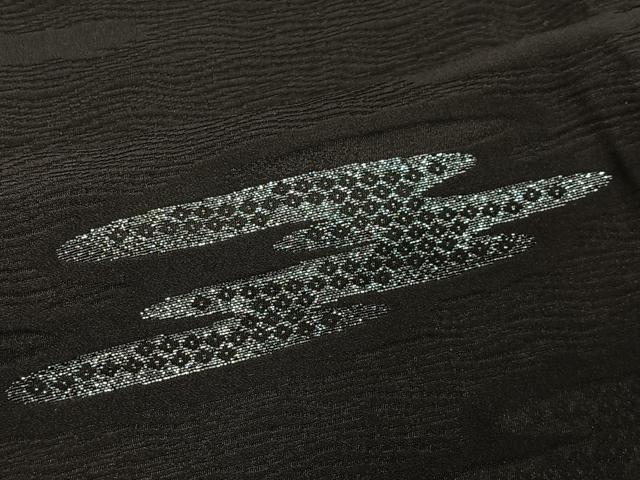 平和屋着物＃羽織　寿光織　霞文　黒地　金銀糸　正絹　逸品　CABG3760ua