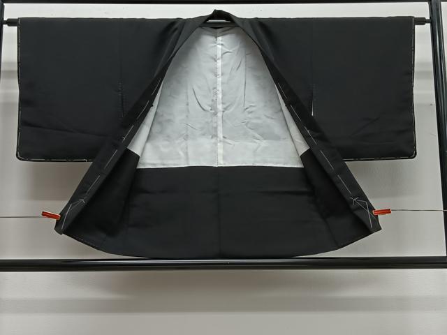 平和屋着物＃羽織　扇面吉祥文　黒地　金彩　正絹　逸品　未使用　CABG3761ua