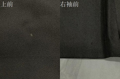 平和屋着物＃男性　長羽織　紬地　蝋色　正絹　逸品　CABG3770ua