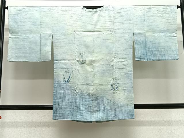 平和屋着物＃道行コート　総刺繍　草花文　暈し染め　正絹　逸品　CABG3772ua