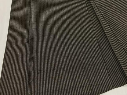 平和屋着物＃男性　長羽織　単衣　紬地　縞　正絹　逸品　CABG3773ua