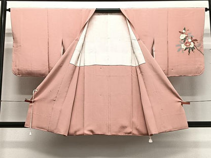 平和屋着物∞道行コート　友禅　作家物　草花文　正絹　逸品　未使用　CABG3781ua