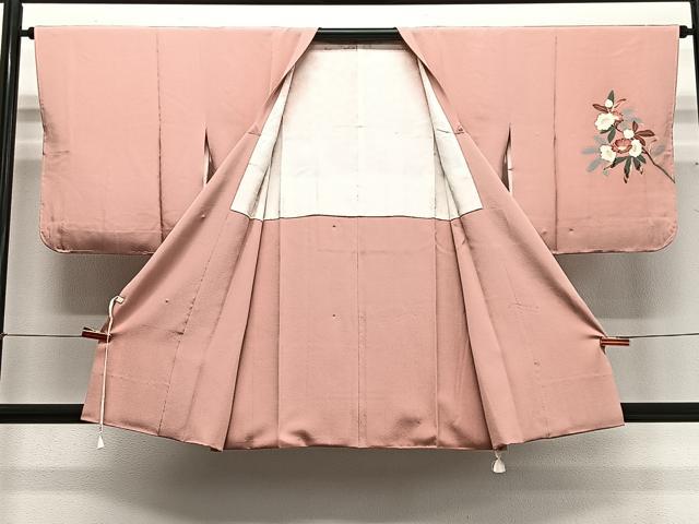 平和屋着物∞道行コート　友禅　作家物　草花文　正絹　逸品　未使用　CABG3781ua