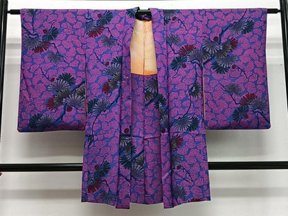 平和屋着物∞アンティーク　長羽織　枝松文　正絹　逸品　CABG3783ua
