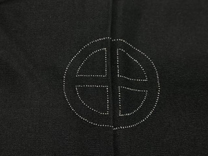 平和屋着物∞男性　長羽織　紬地　暗黒色　正絹　逸品　CABG3785ua