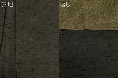 平和屋着物∞男性　長羽織　髭紬　藍媚茶色　正絹　逸品　CABG3789ua