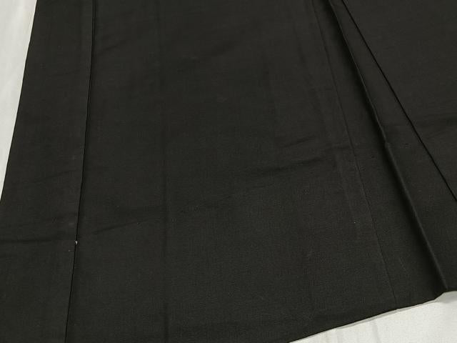 平和屋着物∞男性　長羽織　紬地　黒色　正絹　逸品　CABG3791ua