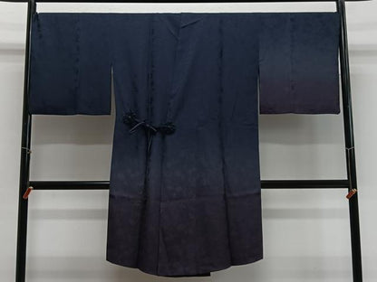 平和屋着物∞道中着　リバーシブル　花唐草地紋　暈し染め　ロング丈　正絹　逸品　CABG3800ua