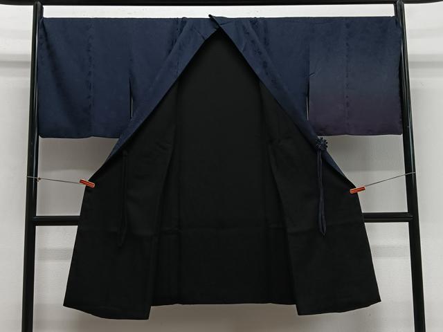 平和屋着物∞道中着　リバーシブル　花唐草地紋　暈し染め　ロング丈　正絹　逸品　CABG3800ua