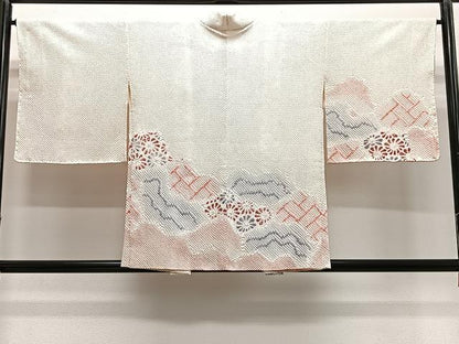 平和屋着物∞羽織　総絞り　草花文　正絹　逸品　CABG3803ua