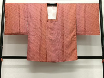 平和屋着物＃道行コート　斜線文　暈し染め　正絹　逸品　CABG3807ua