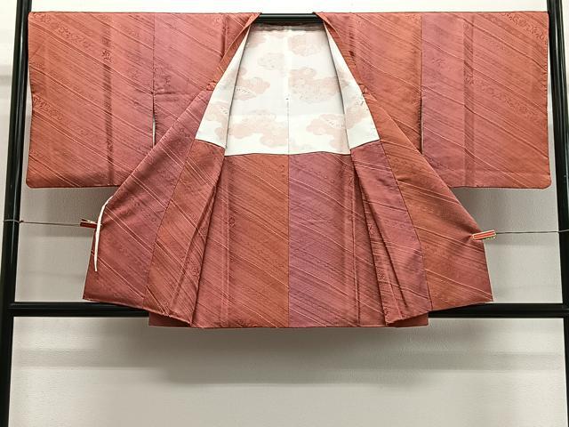 平和屋着物＃道行コート　斜線文　暈し染め　正絹　逸品　CABG3807ua
