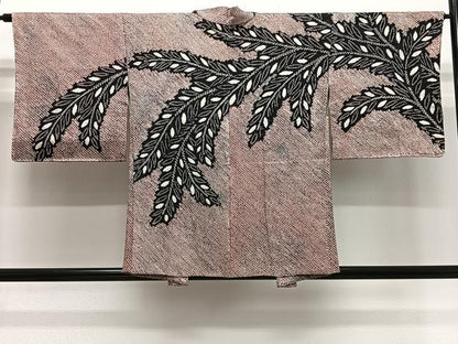 平和屋着物＃羽織　総絞り　枝葉文　正絹　逸品　CABG3809ua