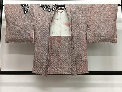 平和屋着物＃羽織　総絞り　枝葉文　正絹　逸品　CABG3809ua
