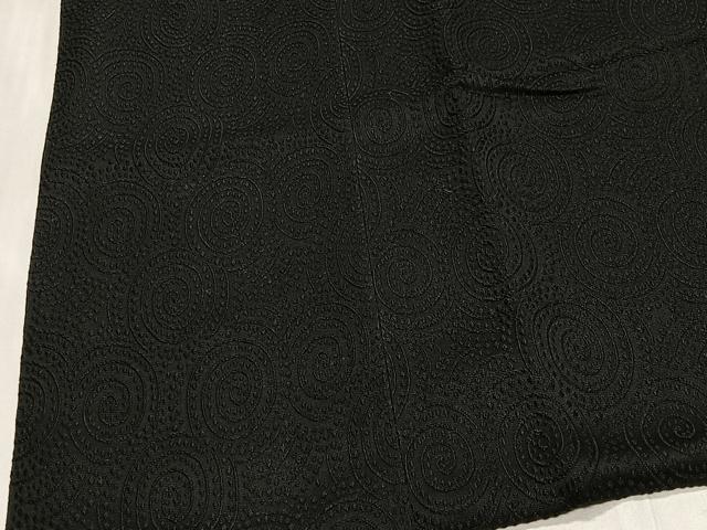平和屋着物＃道行コート　丸地紋　黒地　ロング丈　正絹　逸品　未使用　CABG3810ua