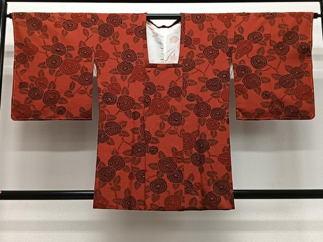 平和屋着物＃道行コート　椿　絞り　正絹　逸品　未使用　CABG3813ua