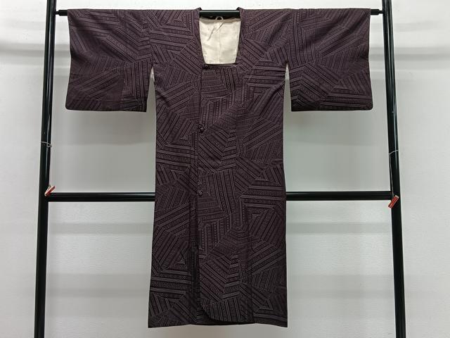 平和屋着物＃道行コート　切嵌献上文　ロング丈　正絹　逸品　CABG3822ua