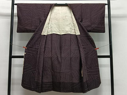 平和屋着物＃道行コート　切嵌献上文　ロング丈　正絹　逸品　CABG3822ua