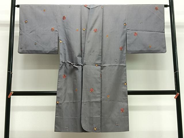 平和屋着物＃道中着　紬地　毬　正絹　逸品　CABG3825ua