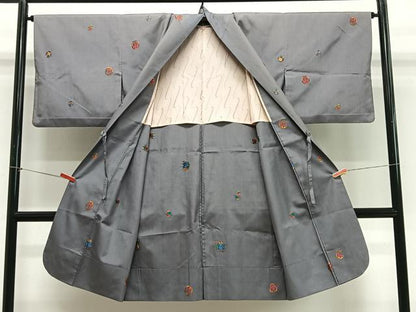 平和屋着物＃道中着　紬地　毬　正絹　逸品　CABG3825ua
