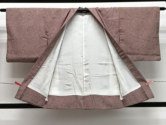 平和屋着物＃羽織　お召地　鹿の子文様　正絹　逸品　CABG3828ua