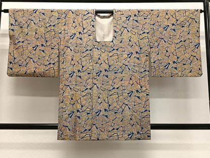 平和屋着物＃道行コート　干割れ文様　暈し染め　正絹　逸品　CABG3832ua