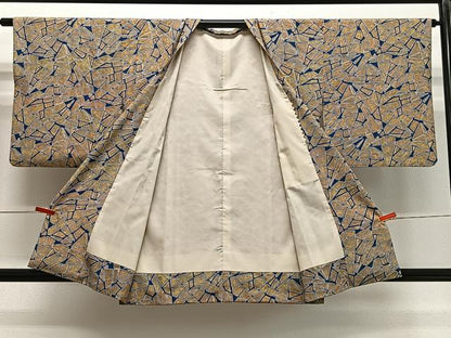 平和屋着物＃道行コート　干割れ文様　暈し染め　正絹　逸品　CABG3832ua