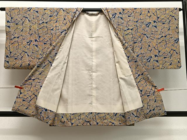 平和屋着物＃道行コート　干割れ文様　暈し染め　正絹　逸品　CABG3832ua