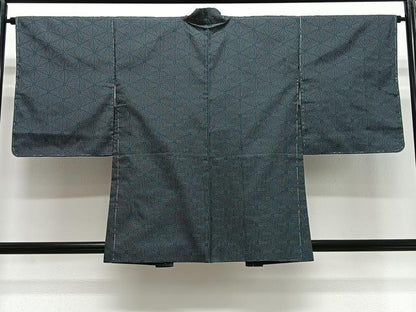 平和屋着物＃羽織　お召地　麻の葉文様　正絹　逸品　未使用　CABG3833ua